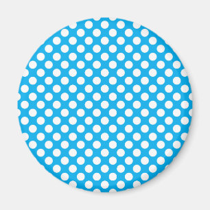 Blue and white polka dots pattern magnet