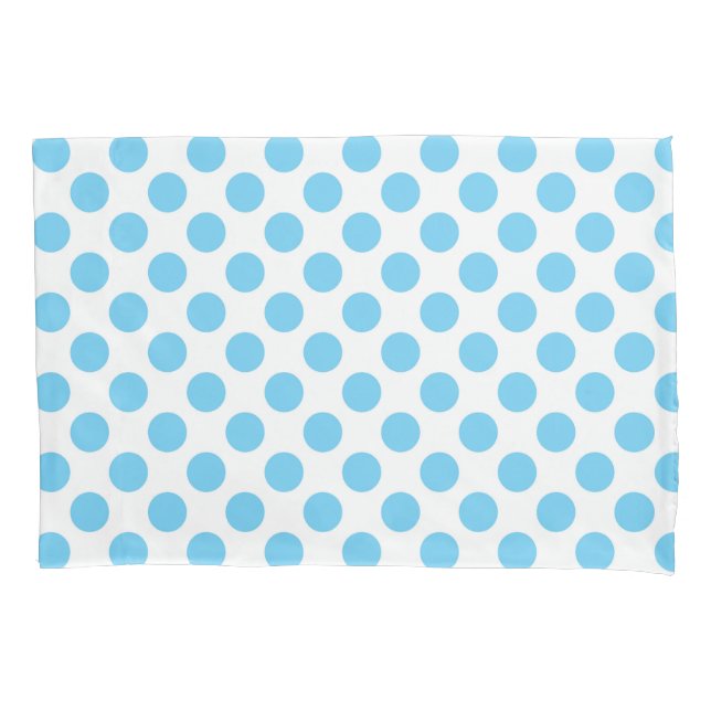 Blue and white polka dots pattern pillowcase (Front)