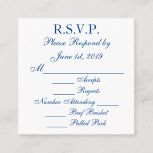 Blue and White Response RSVP Cards