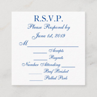 Blue and White Response RSVP Cards