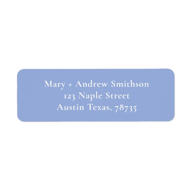 Blue and White Return Address Label (Front)
