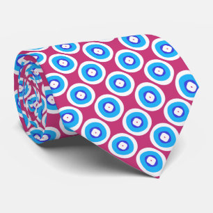 Blue and White Ringed Dot Pattern Tie