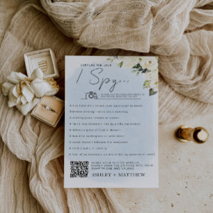 Blue and White Rose "I Spy" Wedding Game