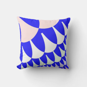 Blue and White Scales Cushion