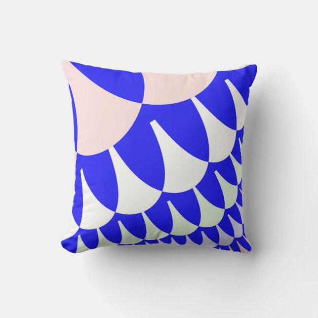 Blue and White Scales Cushion (Front)