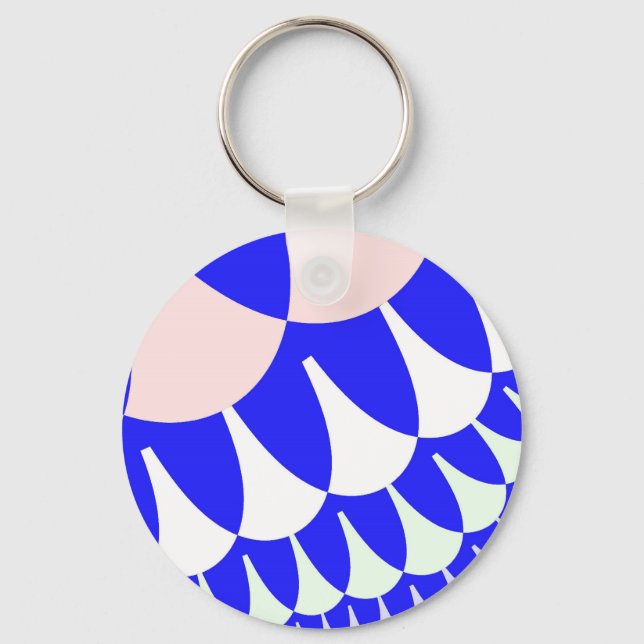 Blue and White Scales Key Ring (Front)