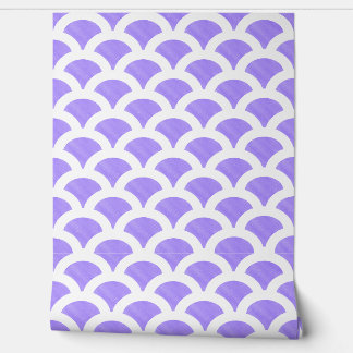 Blue and White Scallop Wallpaper