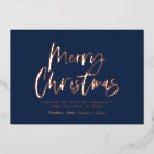 Blue and white script merry Christmas non photo Fo