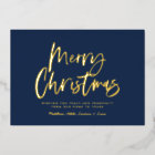 Blue and white script merry Christmas non photo Fo