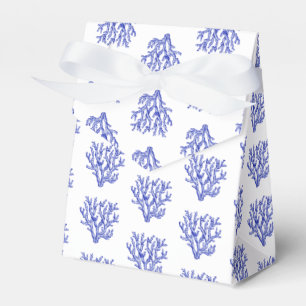 Blue and white sea coral favour box