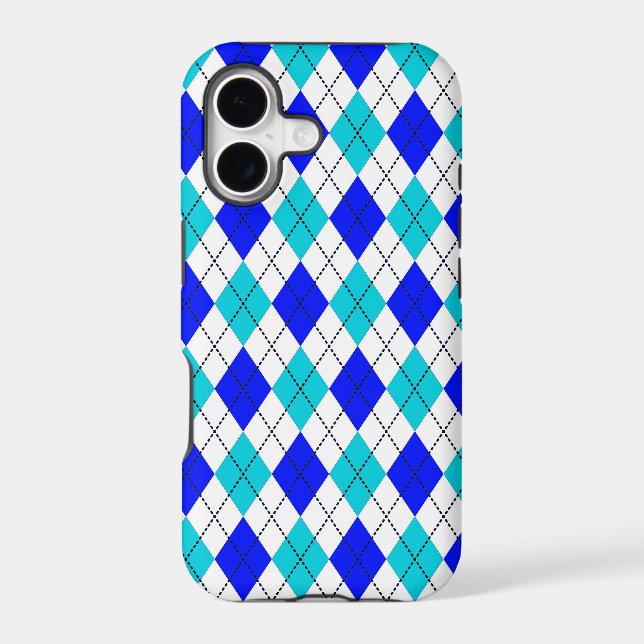 Blue and White Seamless Argyle Pattern (Back)