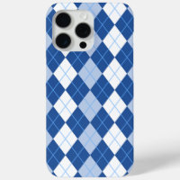 Blue and White Seamless Argyle Pattern