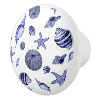 Blue and white seashells 