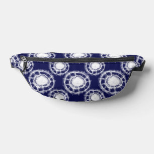 Blue and White Shibori Circles Pattern  Bum Bags