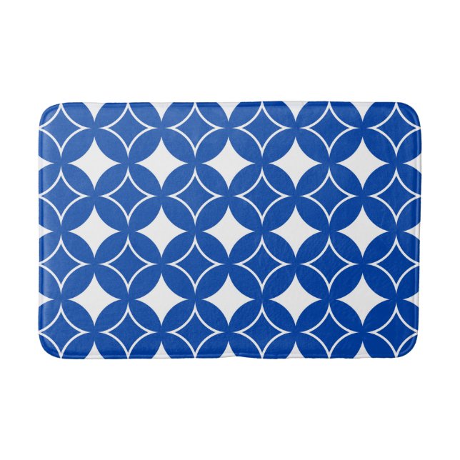 Blue and white shippo pattern bath mat (Front)