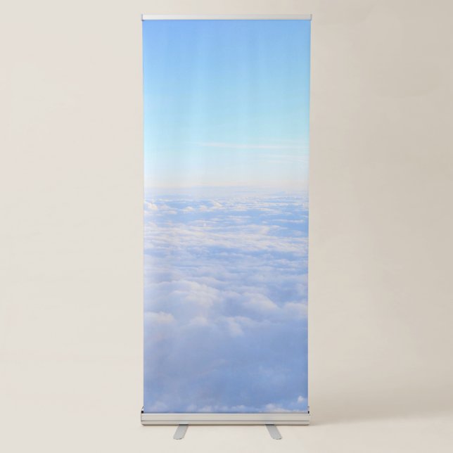 Blue and White Simple Best Vertical  Retractable Banner (Front)