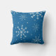Blue and White Snowflake Pillow (Back)
