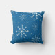 Blue and White Snowflake Pillow (Front)