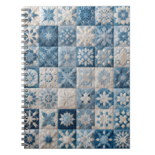 Blue and White Snowflake Quilt Notebook
