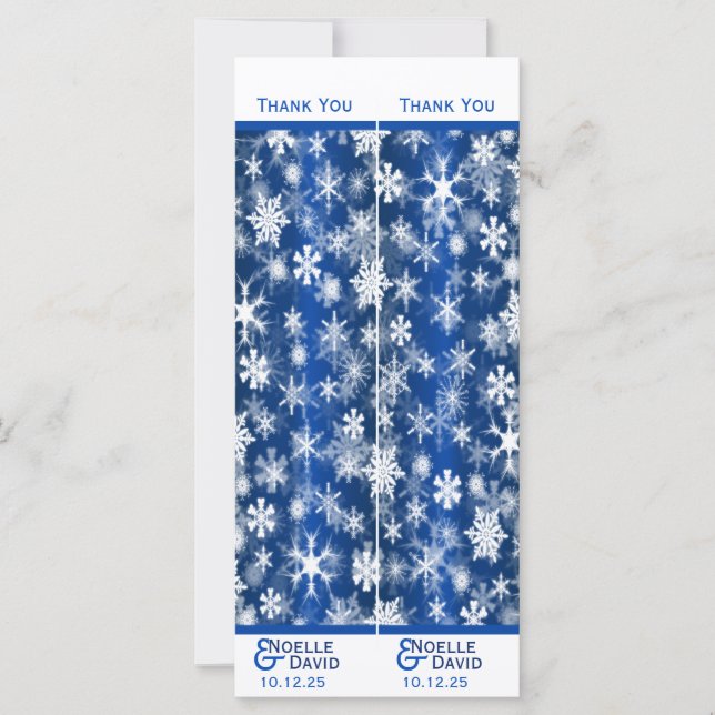 Blue and White Snowflakes Bookmarks (2) Favour (Front)