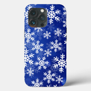 Blue and White Snowflakes iPhone 13 Pro Case