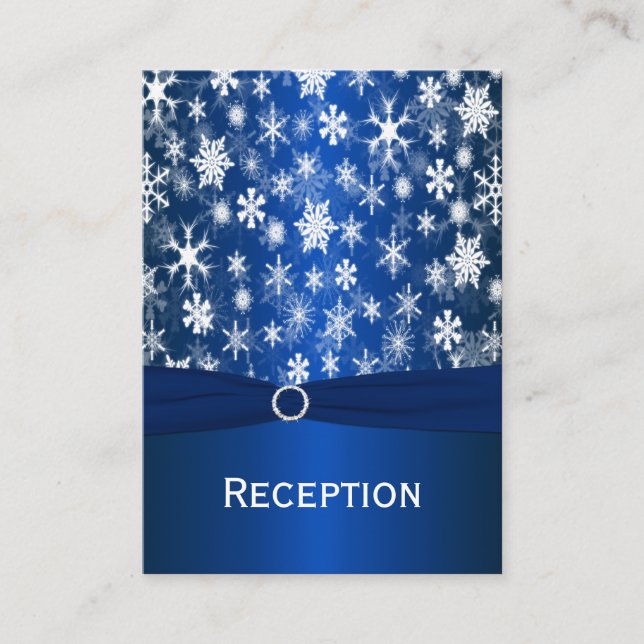 Blue and White Snowflakes Enclosure Card (Front)