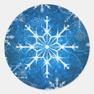 Blue and White Snowflakes Wedding Envelope Seal