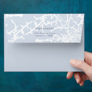 Blue and White Snowy Branches Envelope