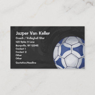 Blue and White Soccer Ball Business Card