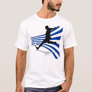 Blue and White Soccer Player T-Shirt