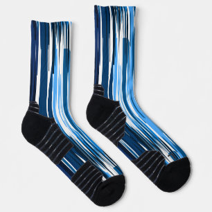 Blue and white socks