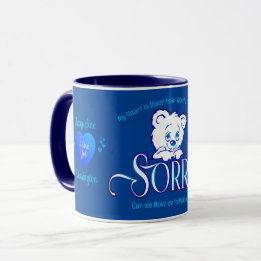 Blue and White SORRY Mug