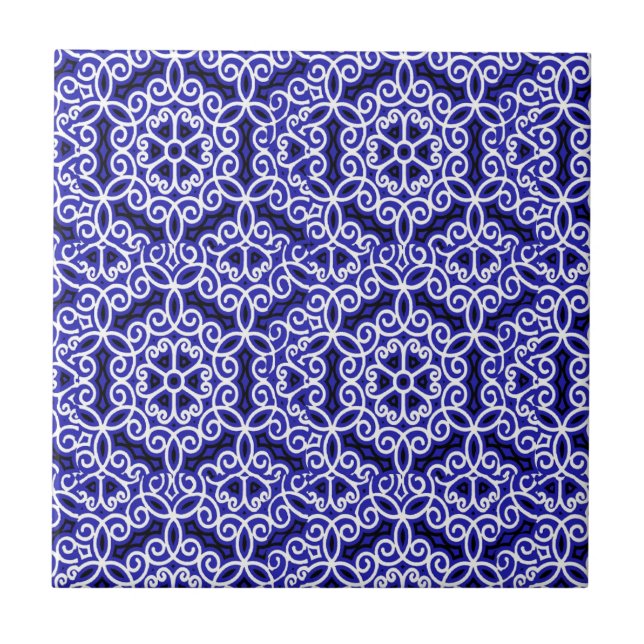 Blue and White Spanish Tile Pattern  (Front)