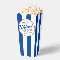 Blue and White Special Event Movie Night Popcorn