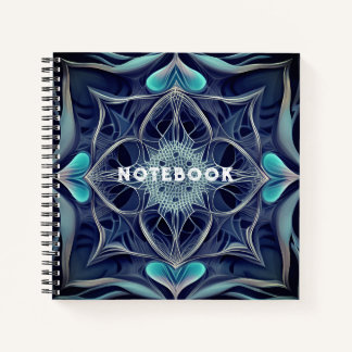 Blue and White Spirograph Design Notebook