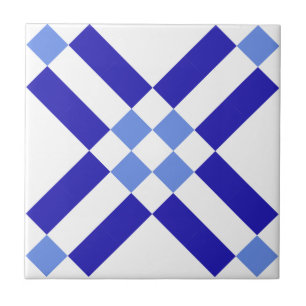 Blue and White Square Classic Pattern Ceramic Tile