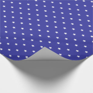 Blue and White Star Pattern Wrapping Paper