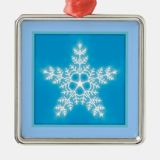 Blue and White Star Snowflake Metal Tree Decoration