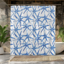 Blue and White Starfish Design