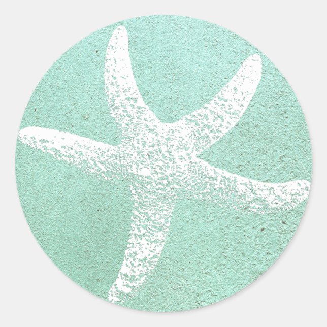 Blue and White Starfish Sticker (Front)