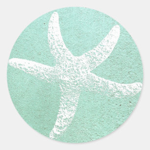 Blue and White Starfish Sticker