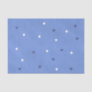 Blue and White Stars Blended Tissue Paper
