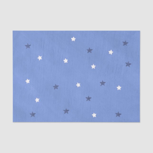 Blue and White Stars Blended Tissue Paper (Front)