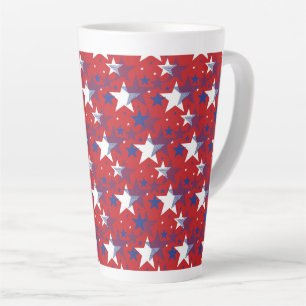 Blue And White Stars Latte Mug