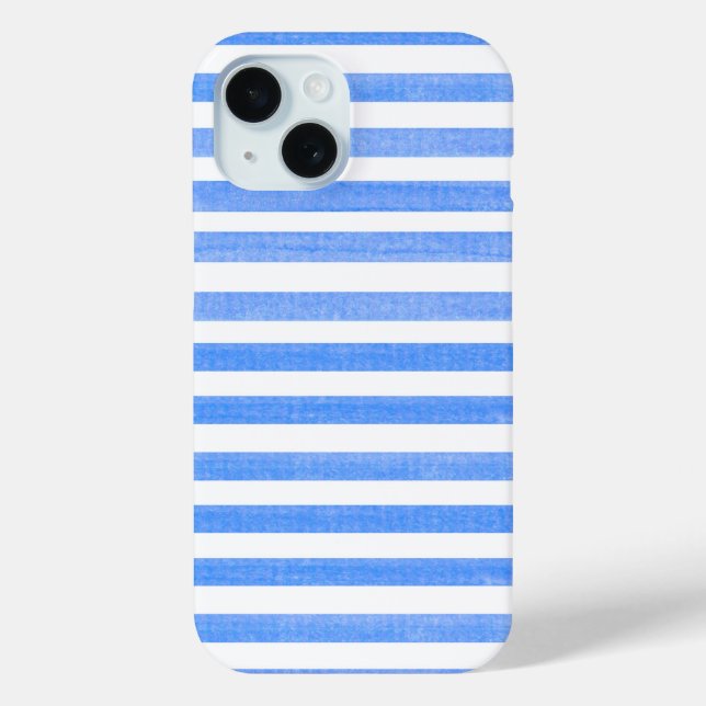 Blue and White Stripe Case-Mate iPhone Case (Back)