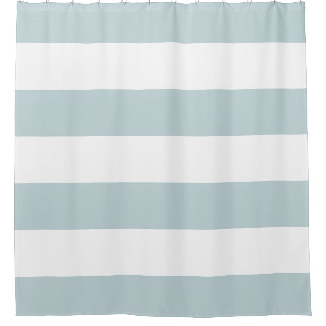 Blue and White Stripe Custom Colour Shower Curtain (Front)