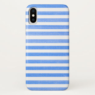 Blue and White Stripe iPhone X Case