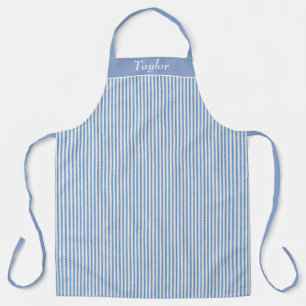 Blue and White Stripe Personalised Apron