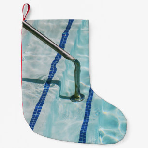 Blue and white stripe textile small christmas stocking