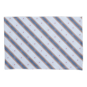 Blue and White Striped Design Pillowcase